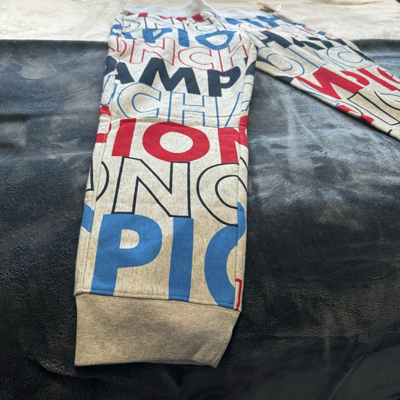 Champion Reverse Weave Logo Sweatpants Jogger New Red White Grey Size 2XL - Picture 6 of 16